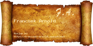 Francsek Arnold névjegykártya
